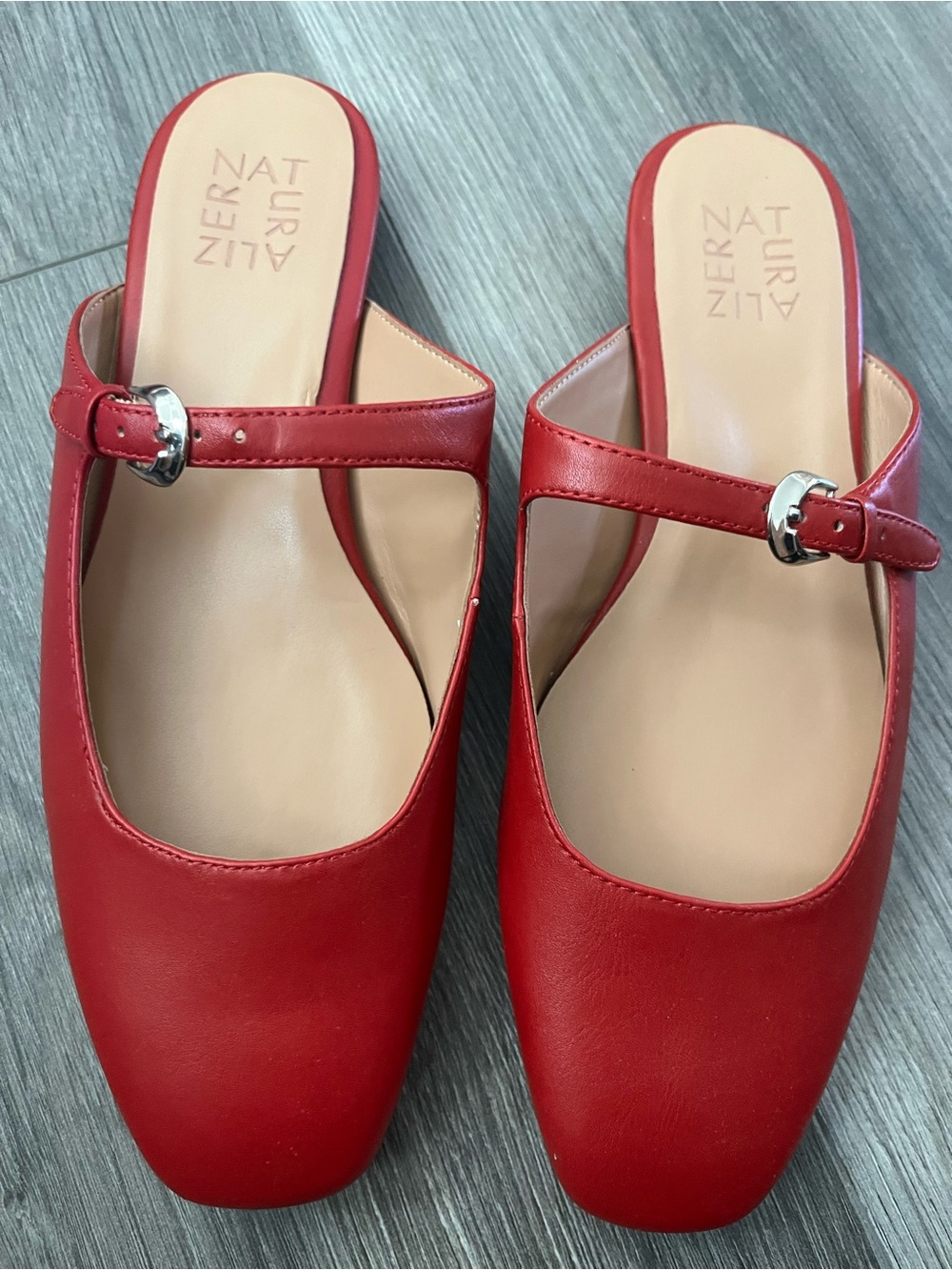 Naturalizer Red Buckle Mary Jane Mules - Picture 1 of 5